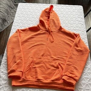 Bright Orange Textured Hoodie